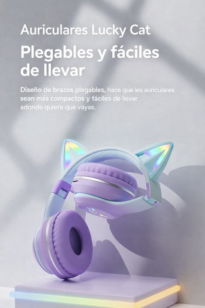 Auriculares Bluetooth Cat Ear con Luces RGB