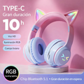 Audífonos Bluetooth Cat Ear con Luces RGB