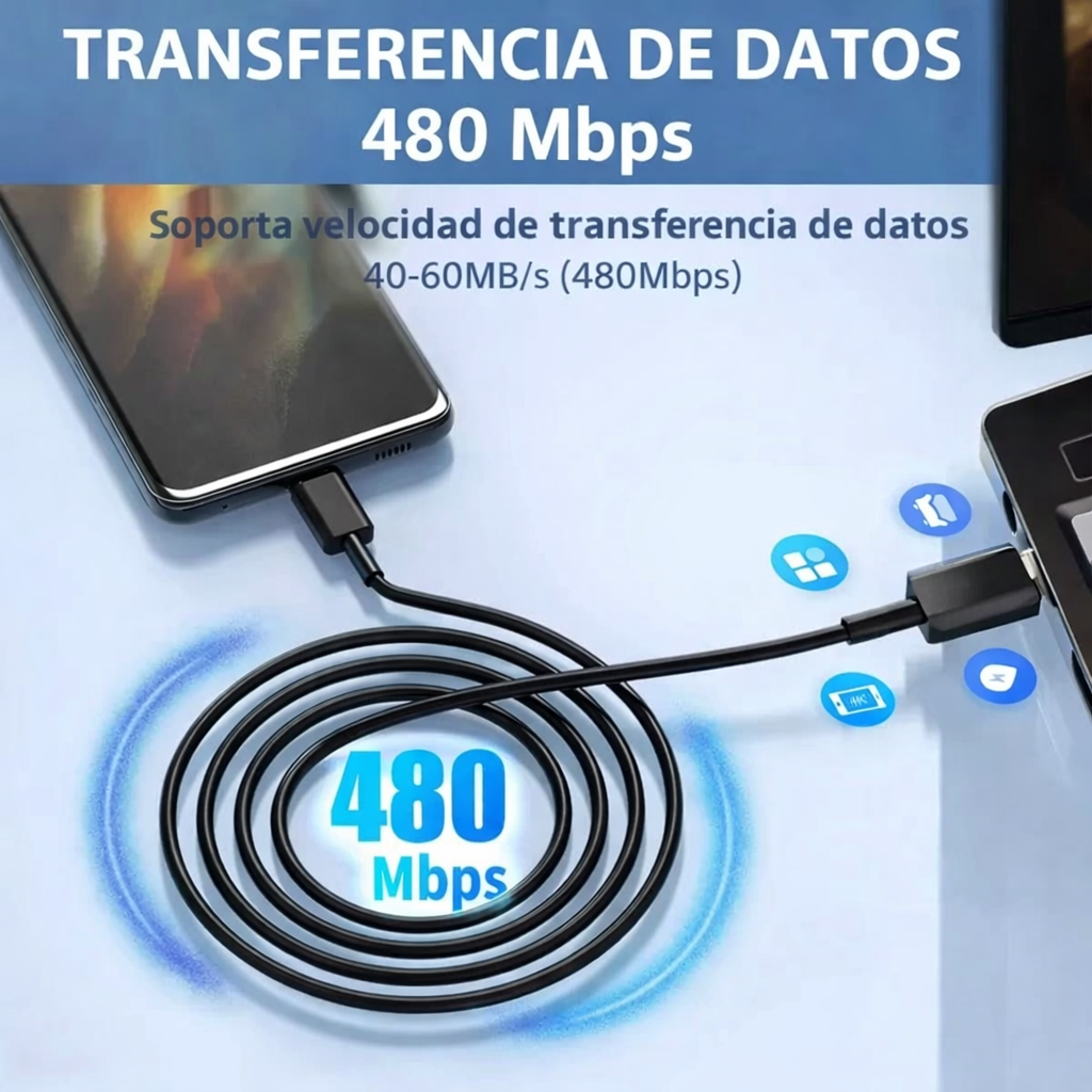 Cargador USB-C Carga Rápida para Android con Cable