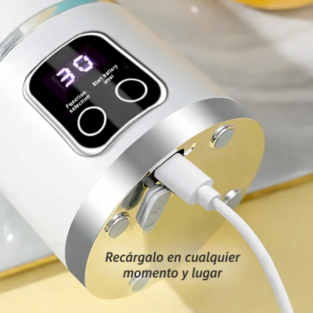 Licuadora Portátil Manual con Carga USB