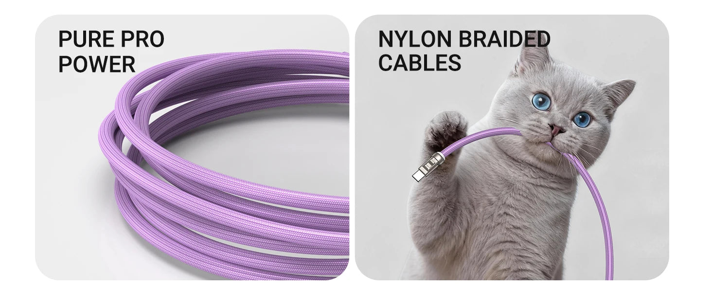 Cable USB-C 240W con Cordón 2 en 1 AUFU