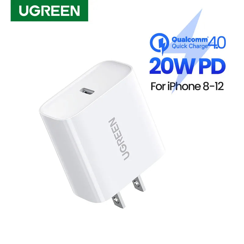 Cargador USB-C 20W Carga Rápida para Celular