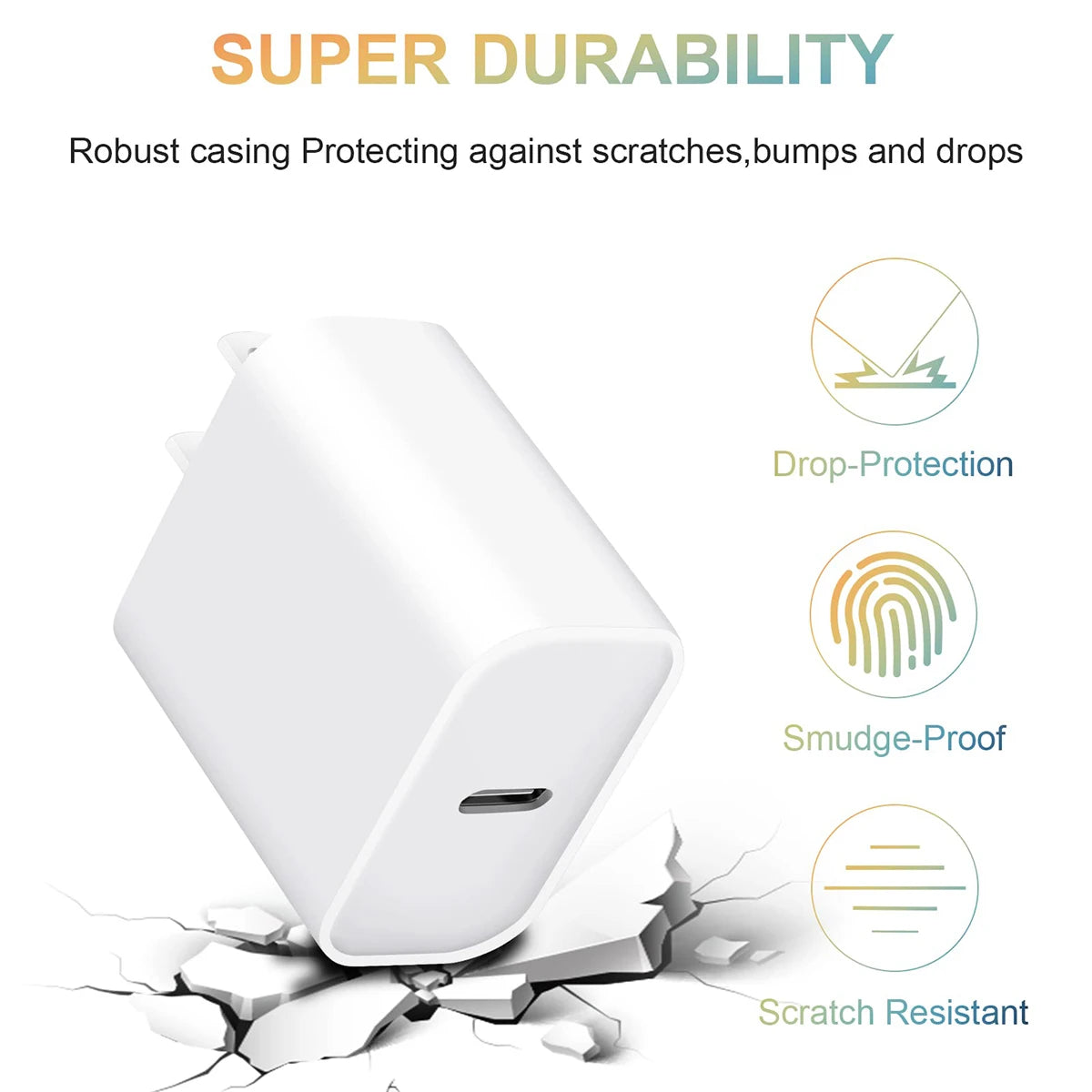 Cargador USB-C 20W PD Carga Rápida Universal
